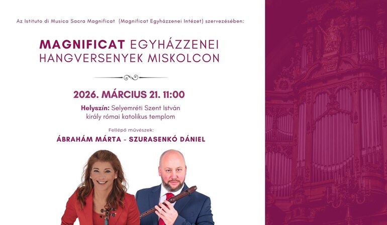 Egyházzenei koncert matiné Ábrahám Mártával és Szurasenkó Dániellel